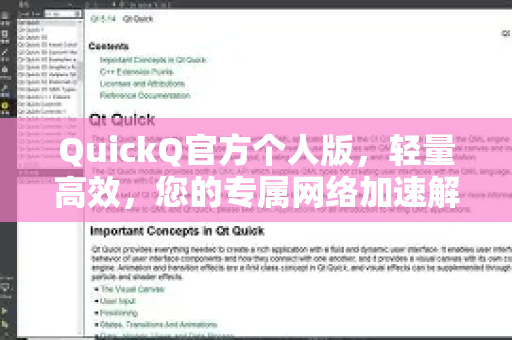 QuickQ官方个人版，轻量高效，您的专属网络加速解决方案
